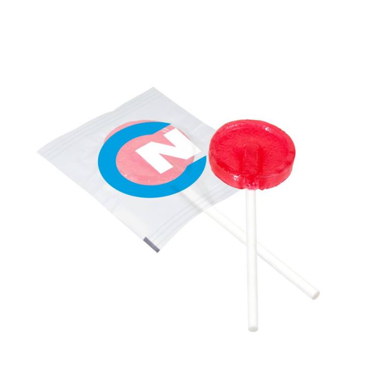 Lollipop with logo Flat round