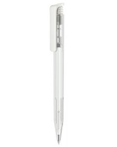 Senator pen with logo SUPER HIT CLEAR CLEAR, WHITE