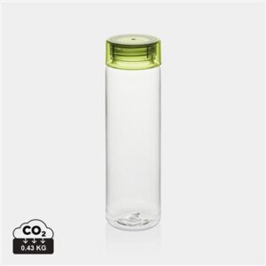 Water bottle with logo VINGA RPET Stylish water bottle with logo made from recycled PET BPA-free plastic. Stay hydrated on the go with this handy water bottle, no matter the occasion. Large opening for easy cleaning. Not suitable for drinks over 50 degrees C. Available colors: green, blue, orange, grey, transparent. Depending on the surface we can use embroidery, engraving, 360° imprint or screen print.