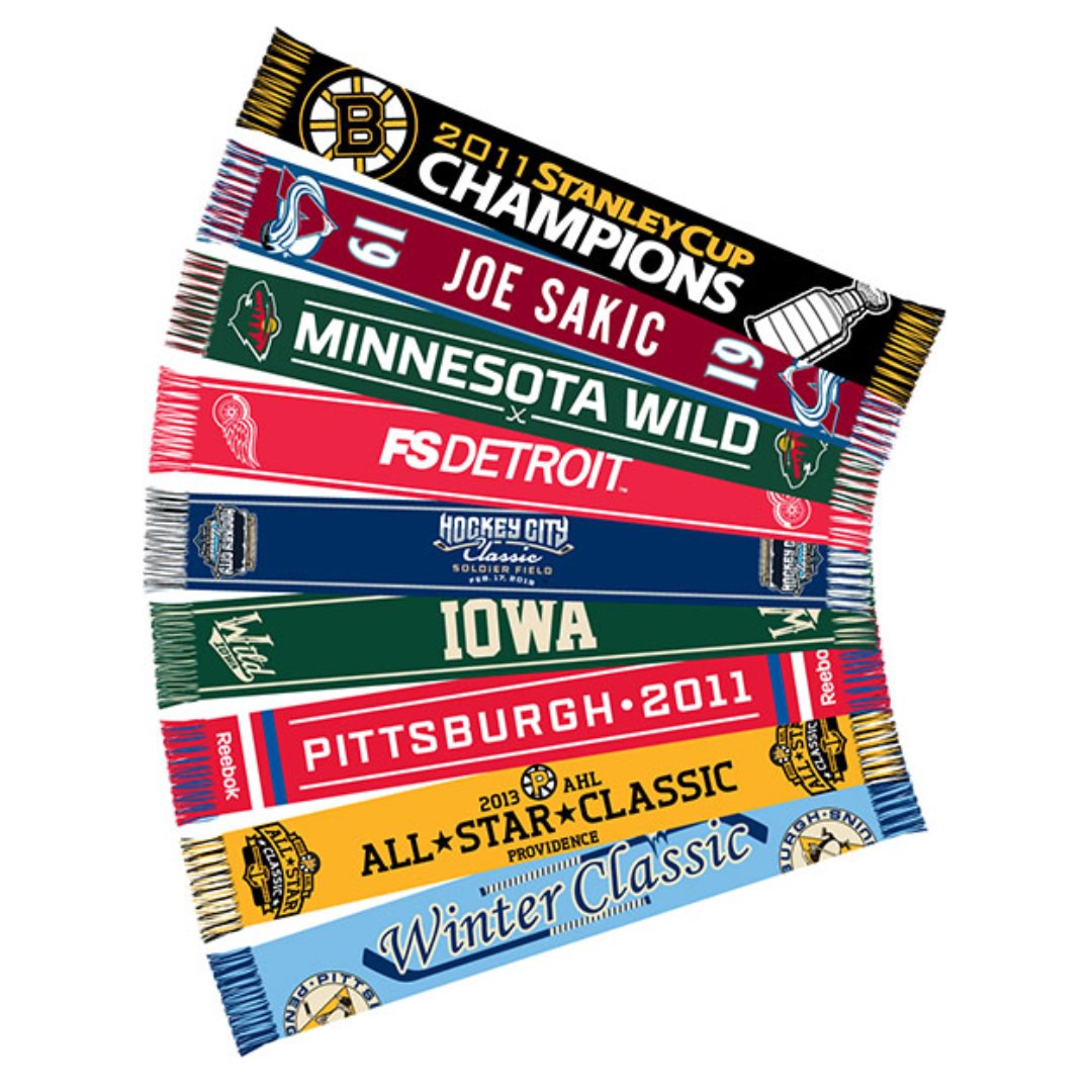 Magnus Custom sports scarves Custom sports scarves dimensions 126x17 Keep warm while cheering on your favorite team with a warm custom team sports scarf. Create unique cheer scarves for your favorite soccer, hockey, tennis, basketball team or any other sports club that deserves cheer. The front and back of the cheer scarf can be fully personalized with the desired colors and design, such as your logo, image and text. Our cheer scarves are not printed, but knitted entirely with your design in standard colors. Almost anything is possible! Do you need help with your design? Send us your logo for the design and we will make you a free quote. The cheer scarves are produced in Europe with high quality acrylic, from 50 pieces.