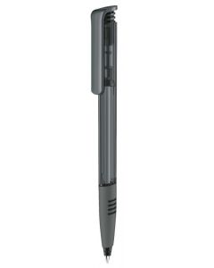 Senator pen with logo SUPER HIT CLEAR SG Grey Senator pen with logo available in different colors. Push ball pen Clear finish and soft grip. Equipped with a premium "Magic Flow" long capacity X20 (1.0 mm) refill giving a writing length of 1800m, in blue or black ink We use different printing techniques to add your logo. Depending on the surface we can use embroidery, engraving, 360° imprint or screenprint.