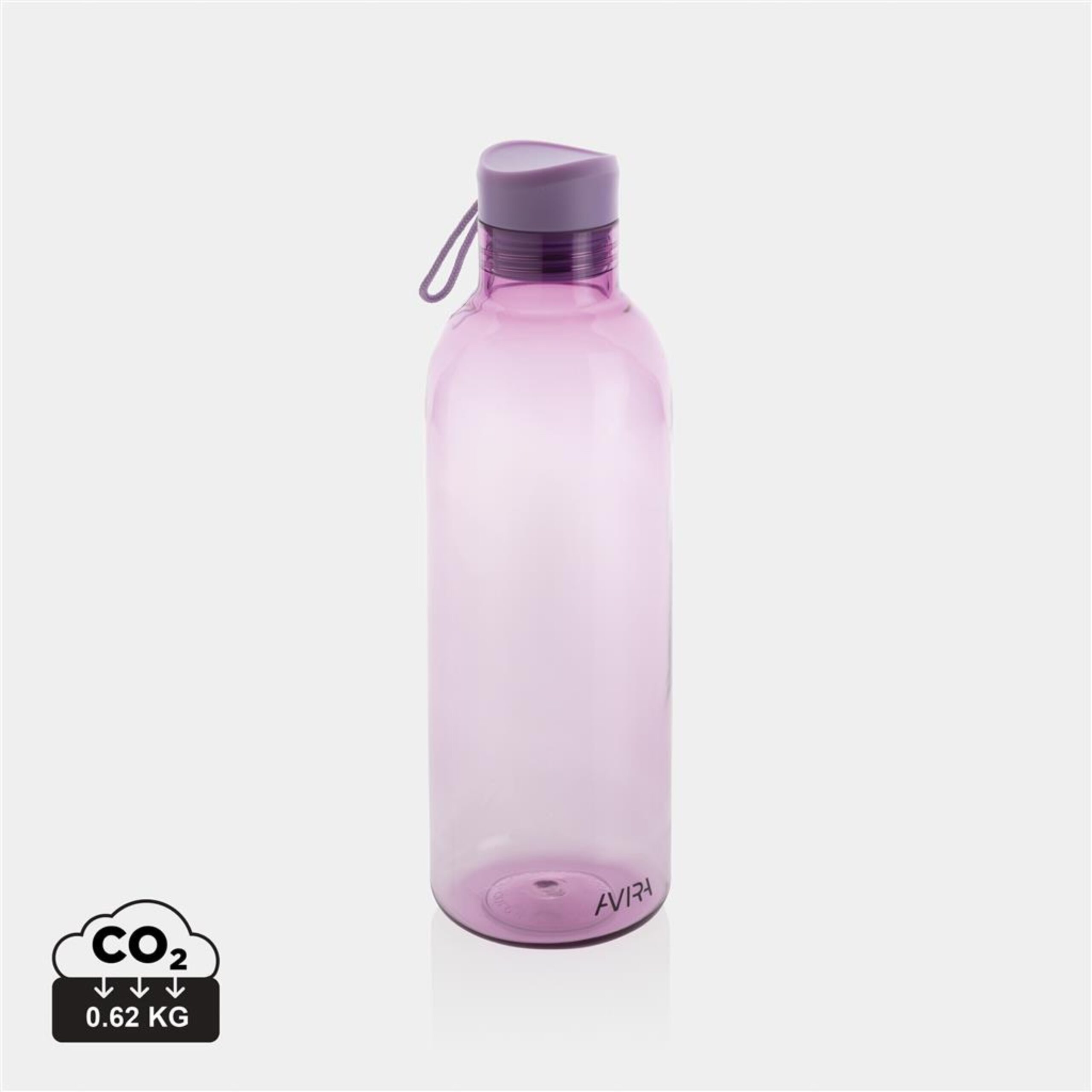 Water bottle with logo Avira Atik This water bottle with logo is excellent if you value lightweight portability and minimalistic design. Ideal for hydrating on the go. The body of the bottle is made from 100% RCS certified RPET and recycled PP. RCS certification ensures a completely certified supply chain of the recycled materials. Hand wash only. This product is for cold drinks only. Total recycled content: 98% based on total item weight. BPA free. Capacity 1000ml. Including FSC®-certified kraft packaging. Re-purpose the box into a phone holder, pencil holder or flower pot! Available colors: Blue, green, purple, transparent, black, turquoise. Depending on the surface we can use embroidery, engraving, 360° imprint or screen print.