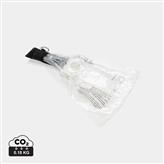 Key ring with logo CPR mask Small face shield CPR mask key ring with logo for mouth to mouth resuscitation. Comes in webbing style pouch with Velcro closure and steel key ring. Conform EN 13485:2003. Available colors: Black, Red Depending on the surface we can use embroidery, engraving, 360° imprint or screen print.