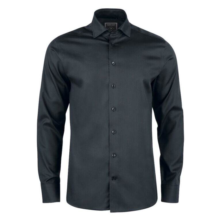 Shirt with logo Men Black bow Slim Fit