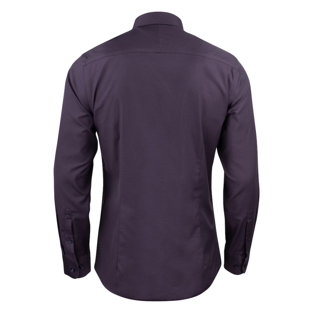 Shirt with logo Purple bow Slim Fit two tone seasonal color of sophisticated oxford fabric. With incredible 20% stretch weft way, makes this shirt soft, super comfortable & yet a Non-Iron shirt. Maybe our best take on smart-casual yet. Our guess is this model will quickly become one of your wardrobe essentials. Magnus Business Gifts is your partner for merchandising, gadgets or unique business gifts since 1967. Certified with Ecovadis gold!