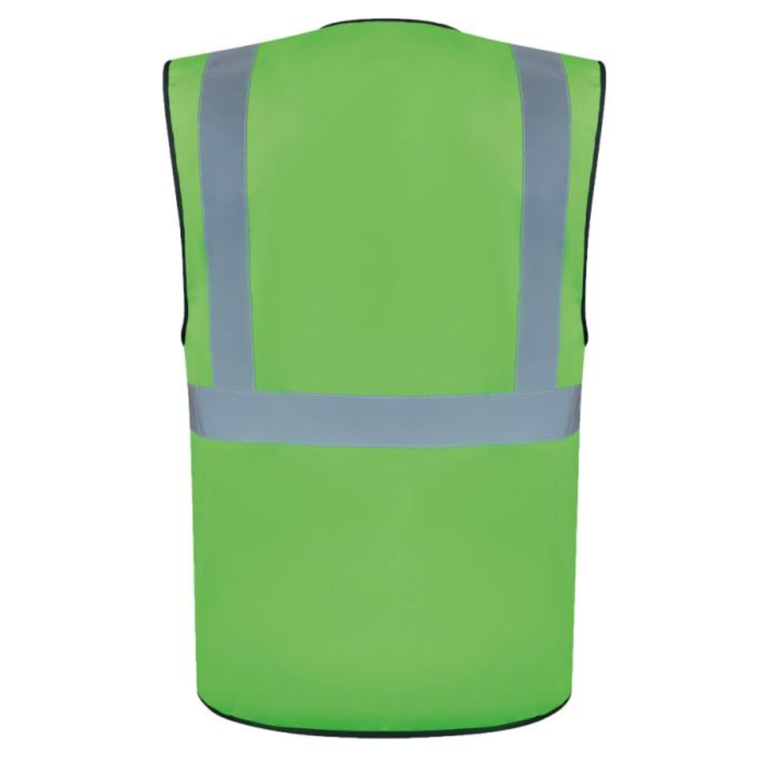 Safety vest with Logo Hamburg - Multi functional: ID-pocket, larger smartphone pocket, key ring - Two pockets with hook and loop closure, continuous zipper closure in the front - The colours and colour combinations in yellow and orange are certified according to EN ISO 20471:2013 - All „other“ colours are certified according to EN 17353 - Neon green and neon pink according to type AB3, all non-fluorescent colours according to type B3 - Four 5 cm wide reflective stripes (one across chest, one around body, two over the shoulders) - Continuous zipper closure in the front Available color: Sky Blue, Blue, Royal Blue, Neon Green, Green, Neon Pink, Red, Black Magnus Business Gifts is your partner for merchandising, gadgets or unique business gifts since 1967. Certified with Ecovadis gold!