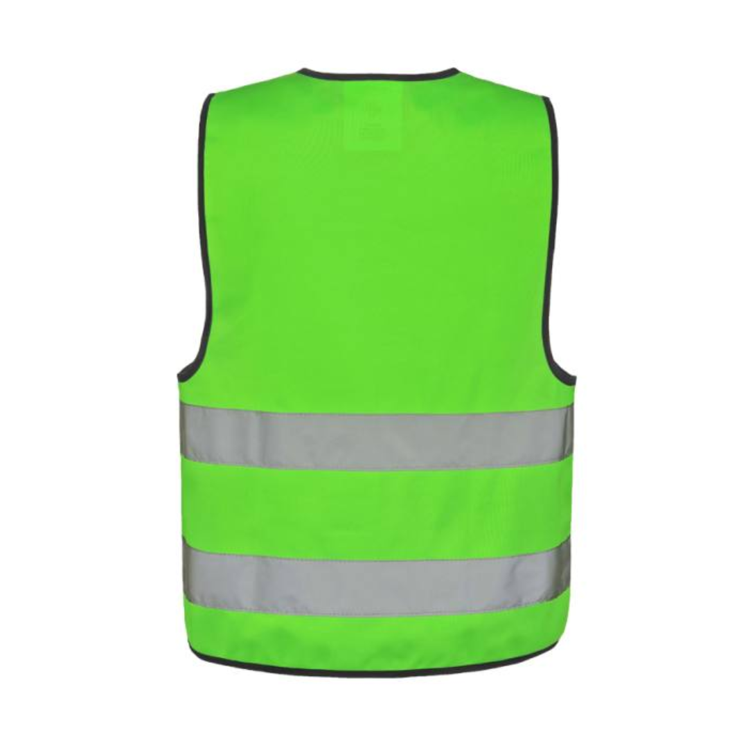 Safety vest with Logo Kids - Certified according to EN 17353:2020 Type AB3 - Two 5 cm wide reflective stripes all around the body - Adjustable size with two hook and loop fasteners Sizes: XXS = 3 - 4 years / XS = 3 - 6 years / S = 7 - 12 years Available color: Neon Green, Orange, Yellow, Neon Pink Magnus Business Gifts is your partner for merchandising, gadgets or unique business gifts since 1967. Certified with Ecovadis gold!