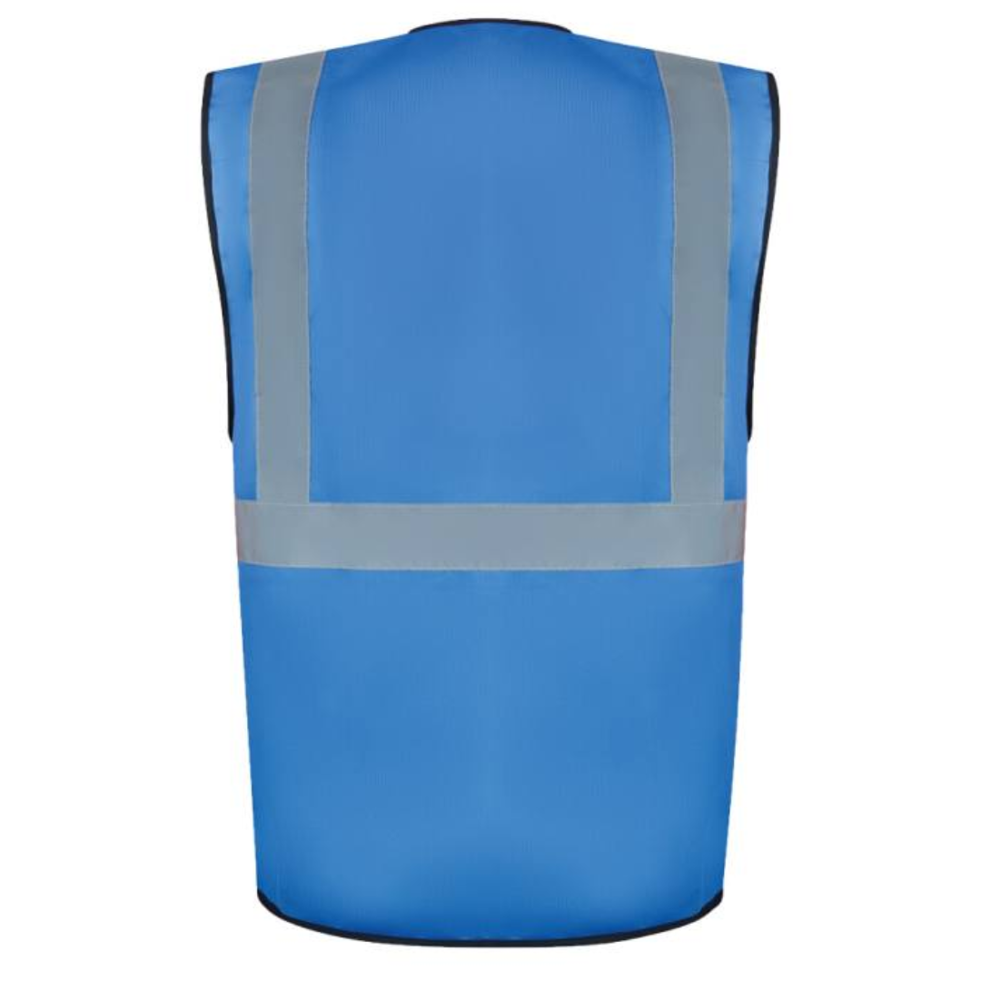 Safety vest with Logo Hamburg - Multi functional: ID-pocket, larger smartphone pocket, key ring - Two pockets with hook and loop closure, continuous zipper closure in the front - The colours and colour combinations in yellow and orange are certified according to EN ISO 20471:2013 - All „other“ colours are certified according to EN 17353 - Neon green and neon pink according to type AB3, all non-fluorescent colours according to type B3 - Four 5 cm wide reflective stripes (one across chest, one around body, two over the shoulders) - Continuous zipper closure in the front Available color: Sky Blue, Blue, Royal Blue, Neon Green, Green, Neon Pink, Red, Black Magnus Business Gifts is your partner for merchandising, gadgets or unique business gifts since 1967. Certified with Ecovadis gold!