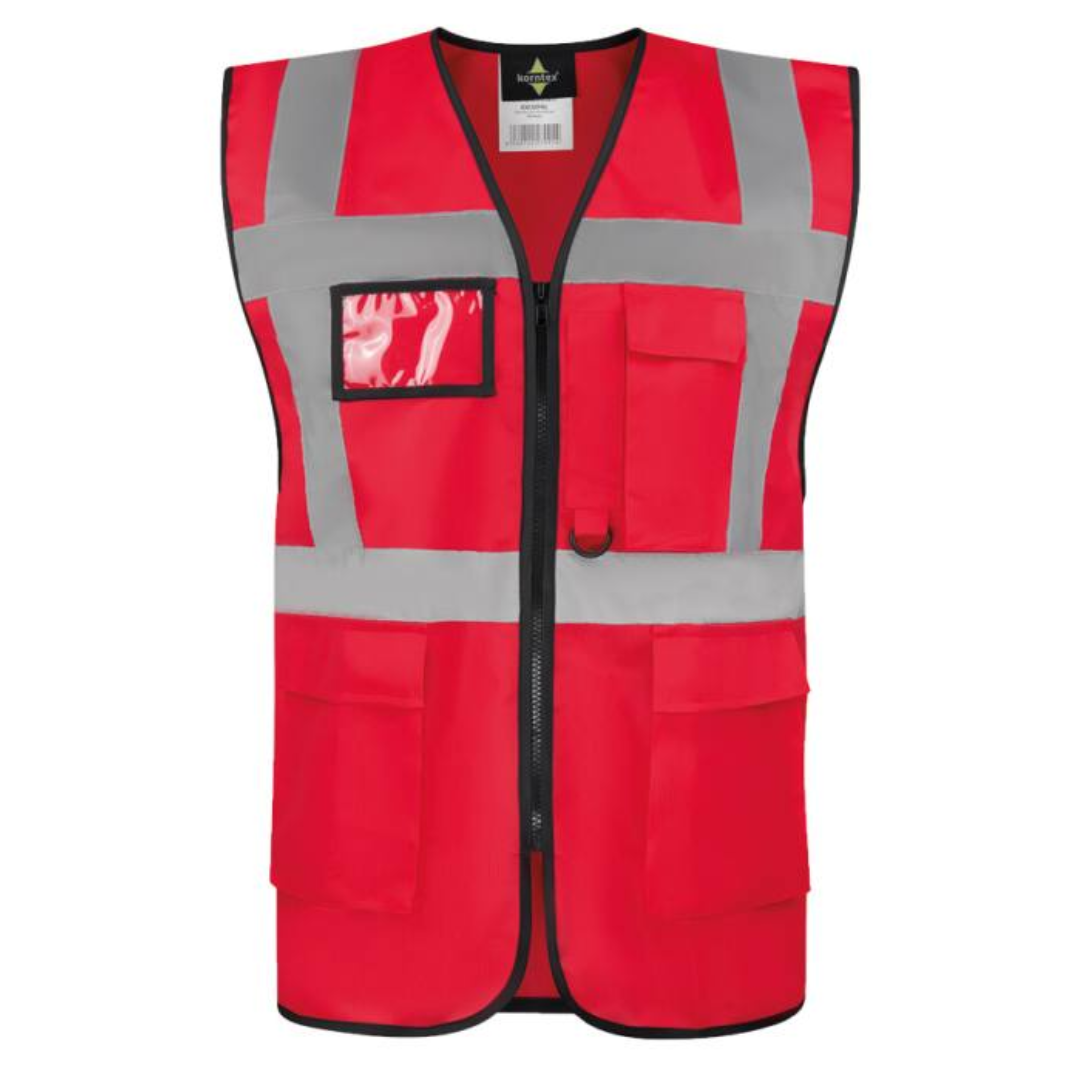 Safety vest with Logo Hamburg - Multi functional: ID-pocket, larger smartphone pocket, key ring - Two pockets with hook and loop closure, continuous zipper closure in the front - The colours and colour combinations in yellow and orange are certified according to EN ISO 20471:2013 - All „other“ colours are certified according to EN 17353 - Neon green and neon pink according to type AB3, all non-fluorescent colours according to type B3 - Four 5 cm wide reflective stripes (one across chest, one around body, two over the shoulders) - Continuous zipper closure in the front Available color: Sky Blue, Blue, Royal Blue, Neon Green, Green, Neon Pink, Red, Black Magnus Business Gifts is your partner for merchandising, gadgets or unique business gifts since 1967. Certified with Ecovadis gold!