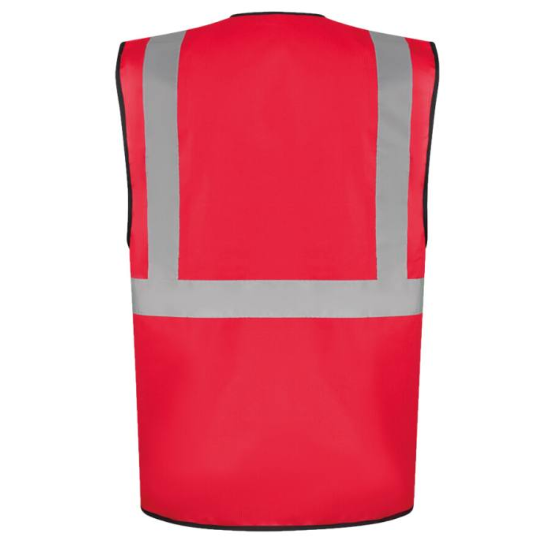 Safety vest with Logo Hamburg - Multi functional: ID-pocket, larger smartphone pocket, key ring - Two pockets with hook and loop closure, continuous zipper closure in the front - The colours and colour combinations in yellow and orange are certified according to EN ISO 20471:2013 - All „other“ colours are certified according to EN 17353 - Neon green and neon pink according to type AB3, all non-fluorescent colours according to type B3 - Four 5 cm wide reflective stripes (one across chest, one around body, two over the shoulders) - Continuous zipper closure in the front Available color: Sky Blue, Blue, Royal Blue, Neon Green, Green, Neon Pink, Red, Black Magnus Business Gifts is your partner for merchandising, gadgets or unique business gifts since 1967. Certified with Ecovadis gold!