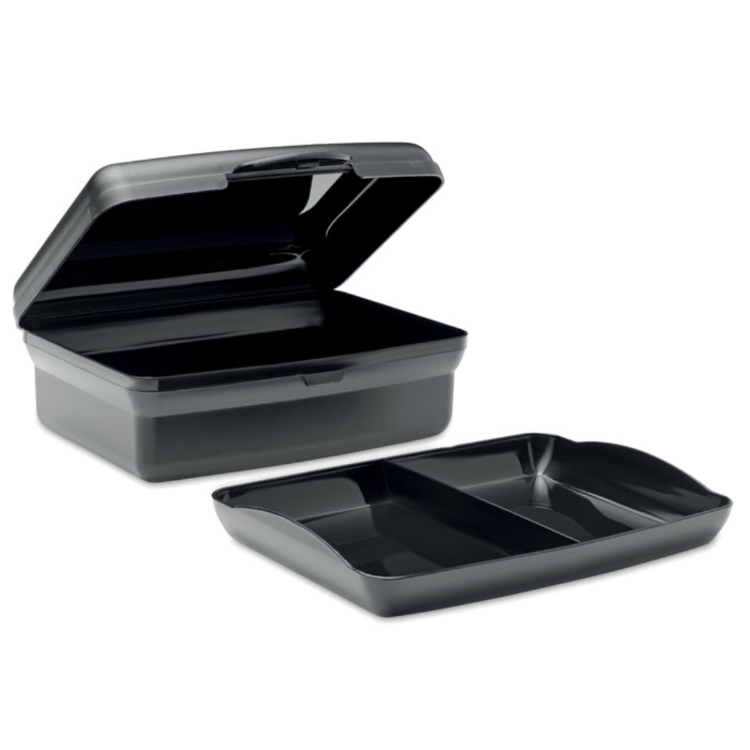 Lunchbox with logo CARMANY Lunch box in recycled PP with click closure. Capacity: 800 ml. Available color: Red, Dark Navy, White, Black Dimensions: 17X12X6CM Width: 12 cm Length: 17 cm Height: 6 cm Volume: 1.78 cdm3 Gross Weight: 0.12 kg Net Weight: 0.095 kg Magnus Business Gifts is your partner for merchandising, gadgets or unique business gifts since 1967. Certified with Ecovadis gold!
