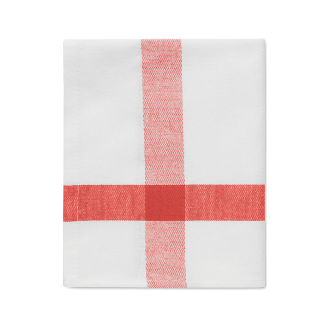 Kitchen gadget with logo Towel KITCH Recycled poly cotton kitchen towel in recycled fabrics (50% recycled cotton and 50% recycled polyester). 180 gr/m². Available color: Blue, Red, Grey Dimensions: 40X65CM Width: 40 cm Height: 65 cm Volume: 0.3 cdm3 Gross Weight: 0.06 kg Net Weight: 0.053 kg Magnus Business Gifts is your partner for merchandising, gadgets or unique business gifts since 1967. Certified with Ecovadis gold!