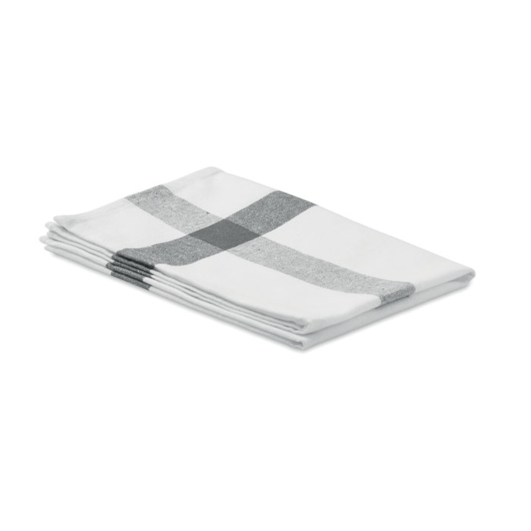 Kitchen gadget with logo Towel KITCH Recycled poly cotton kitchen towel in recycled fabrics (50% recycled cotton and 50% recycled polyester). 180 gr/m². Available color: Blue, Red, Grey Dimensions: 40X65CM Width: 40 cm Height: 65 cm Volume: 0.3 cdm3 Gross Weight: 0.06 kg Net Weight: 0.053 kg Magnus Business Gifts is your partner for merchandising, gadgets or unique business gifts since 1967. Certified with Ecovadis gold!