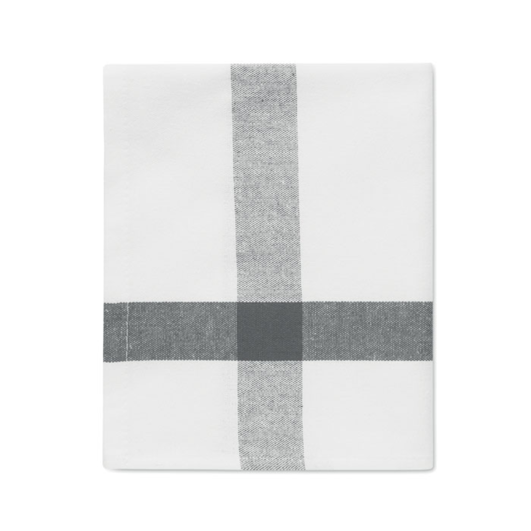 Kitchen gadget with logo Towel KITCH Recycled poly cotton kitchen towel in recycled fabrics (50% recycled cotton and 50% recycled polyester). 180 gr/m². Available color: Blue, Red, Grey Dimensions: 40X65CM Width: 40 cm Height: 65 cm Volume: 0.3 cdm3 Gross Weight: 0.06 kg Net Weight: 0.053 kg Magnus Business Gifts is your partner for merchandising, gadgets or unique business gifts since 1967. Certified with Ecovadis gold!
