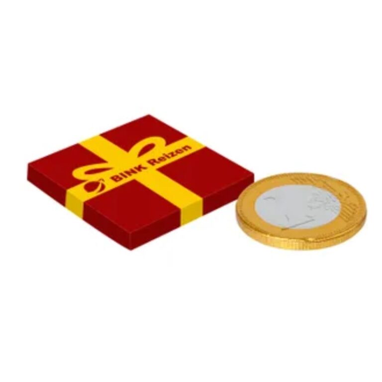 Chocolate with logo Coin in little box