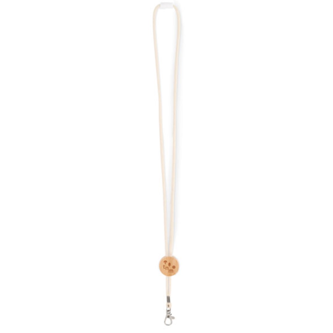 Cotton cord lanyard with bamboo - Image 2