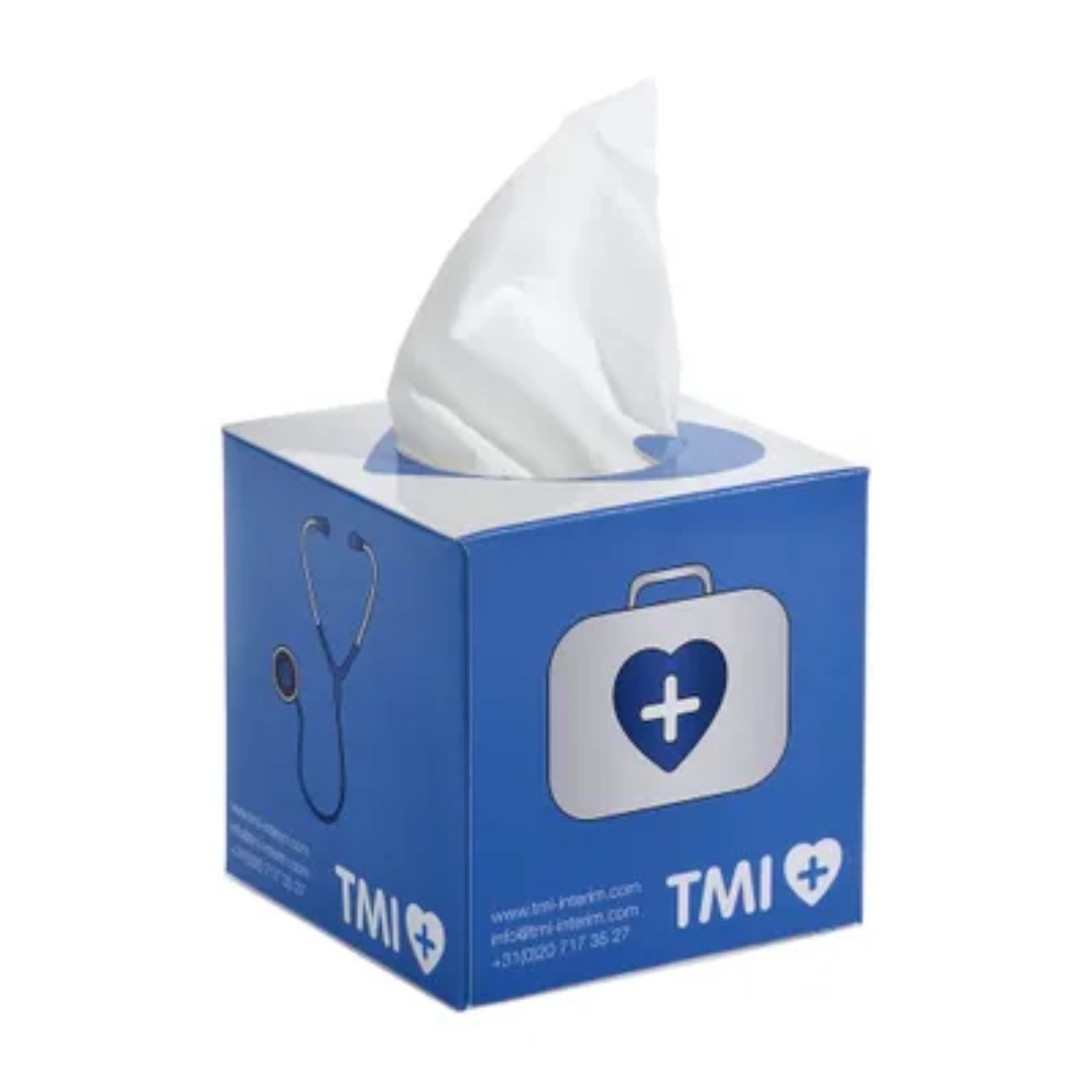 Tissue box with logo 3 Layer Square tissue box filled with 50 3-layer tissues 4 weeks delivery time. Dimensions Article length 10 centimeter Article width 10 centimeter Article height 10 centimeter Magnus Business Gifts is your partner for merchandising, gadgets or unique business gifts since 1967. Certified with Ecovadis gold!