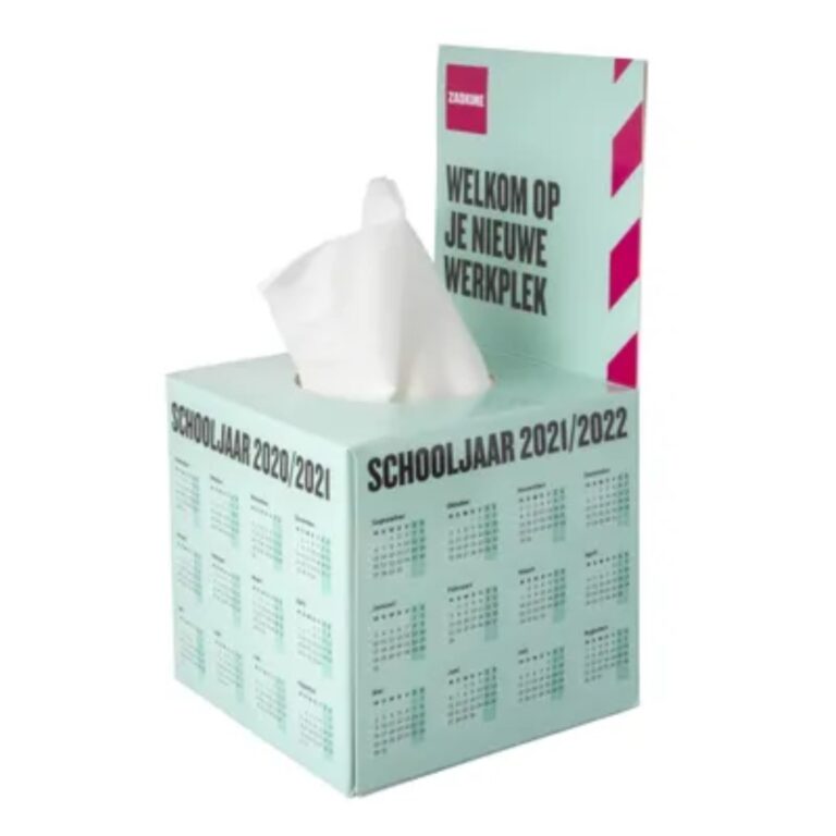 Tissue box with logo Flap