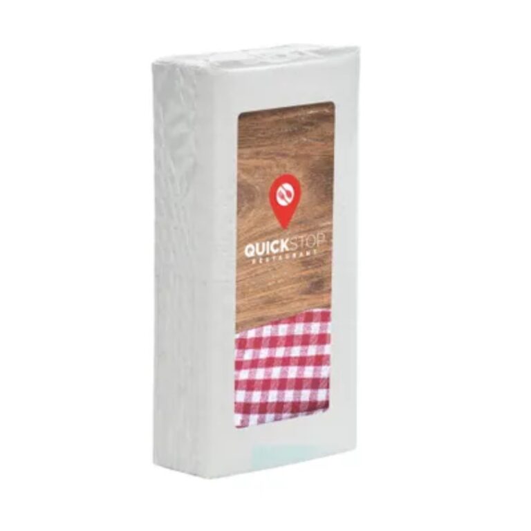 Tissues with logo in foil with label