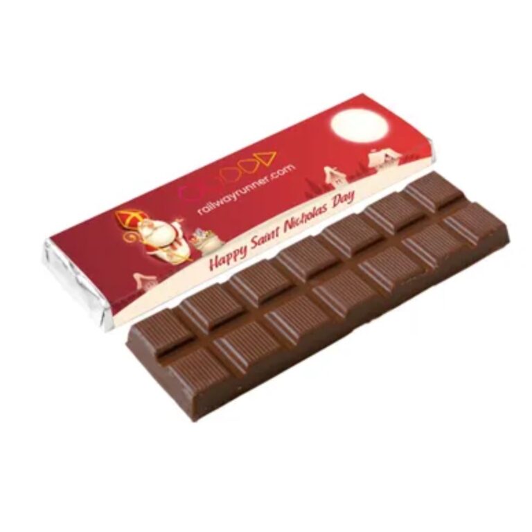 Chocolate with logo bar in wrapper