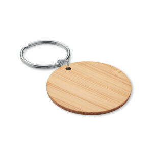 Ronde bamboe sleutelhanger