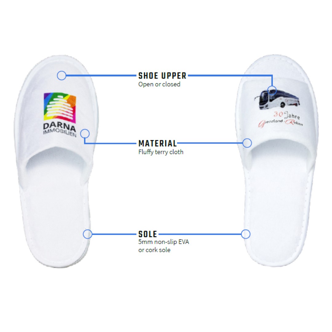 Hotel slippers custom made Step into comfort with our exquisite custom-made slippers that redefine luxury and style. Our artisan-crafted slippers are designed to provide the perfect blend of coziness and elegance, tailored to suit your unique preferences. Choose from a variety of materials and personalize every detail, from color to embroidery, to create a pair that reflects your individual taste. REQUEST A FREE QUOTE The easiest way to kick off your design process is to request a quote. In your request, you can share your idea, your deadline, and send us images of your character. Magnus Business Gifts is your partner for merchandising, gadgets or unique business gifts since 1967. Certified with Ecovadis gold!