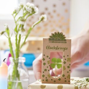 Four-Leaf Clover Lucky Charm Introducing our Four Leaf Clover Keepsake – a symbol of luck and positivity packaged in a small, elegant paper bag that becomes a canvas for personalization. This thoughtful and charming token is more than just a symbol; it's an embodiment of good fortune that you can share with others while leaving a lasting impression. Crafted with care and precision, our Four Leaf Clover Keepsake comes nestled within a quaint paper bag, creating an air of anticipation and charm. What makes this token truly special is the ability to personalize it with your logo and a custom message, turning a simple gesture into a unique and memorable experience. REQUEST A FREE QUOTE The easiest way to kick off your design process is to request a quote. In your request, you can share your idea, your deadline, and send us images of your character. Magnus Business Gifts is your partner for merchandising, gadgets or unique business gifts since 1967. Certified with Ecovadis gold!