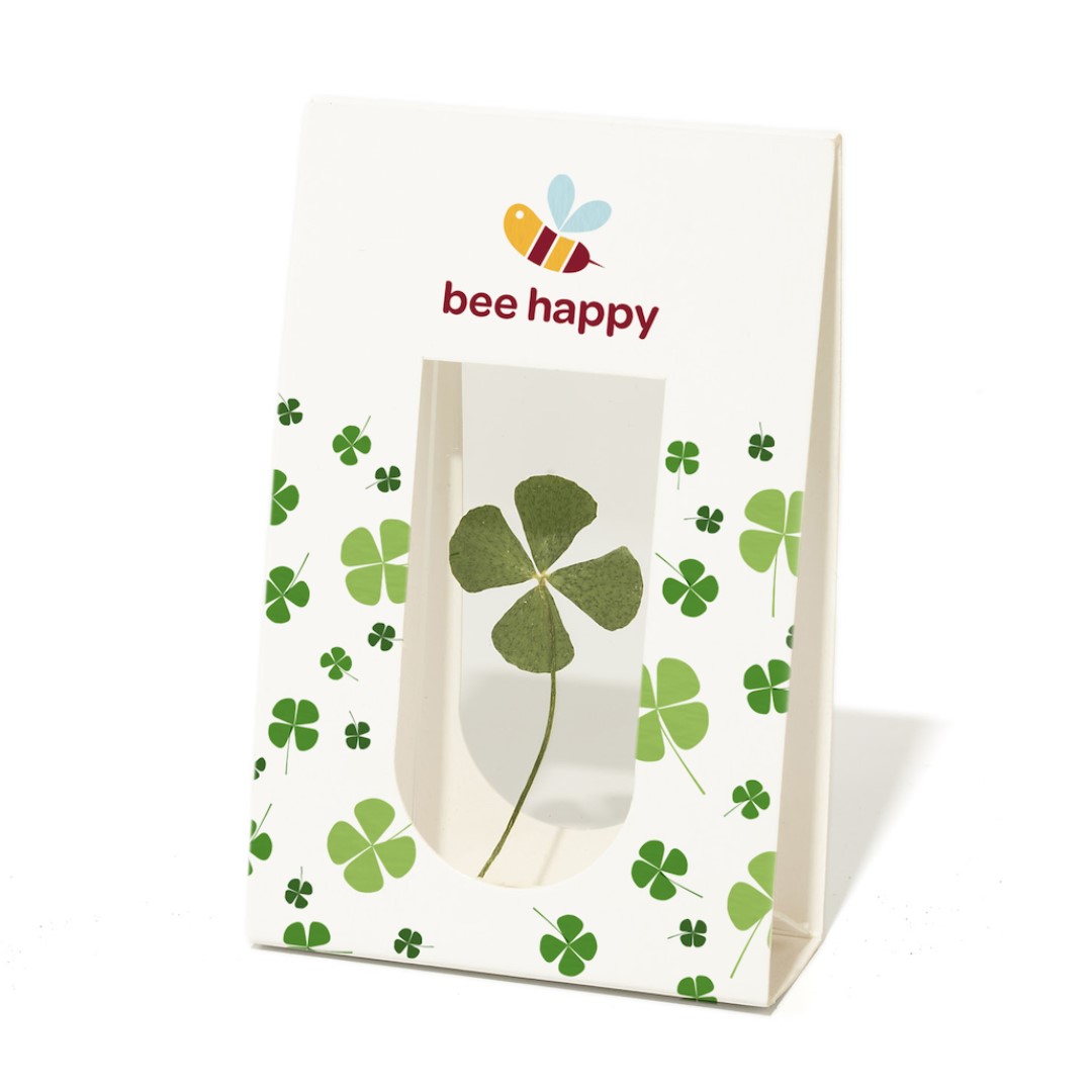 Four-Leaf Clover Lucky Charm Introducing our Four Leaf Clover Keepsake – a symbol of luck and positivity packaged in a small, elegant paper bag that becomes a canvas for personalization. This thoughtful and charming token is more than just a symbol; it's an embodiment of good fortune that you can share with others while leaving a lasting impression. Crafted with care and precision, our Four Leaf Clover Keepsake comes nestled within a quaint paper bag, creating an air of anticipation and charm. What makes this token truly special is the ability to personalize it with your logo and a custom message, turning a simple gesture into a unique and memorable experience. REQUEST A FREE QUOTE The easiest way to kick off your design process is to request a quote. In your request, you can share your idea, your deadline, and send us images of your character. Magnus Business Gifts is your partner for merchandising, gadgets or unique business gifts since 1967. Certified with Ecovadis gold!