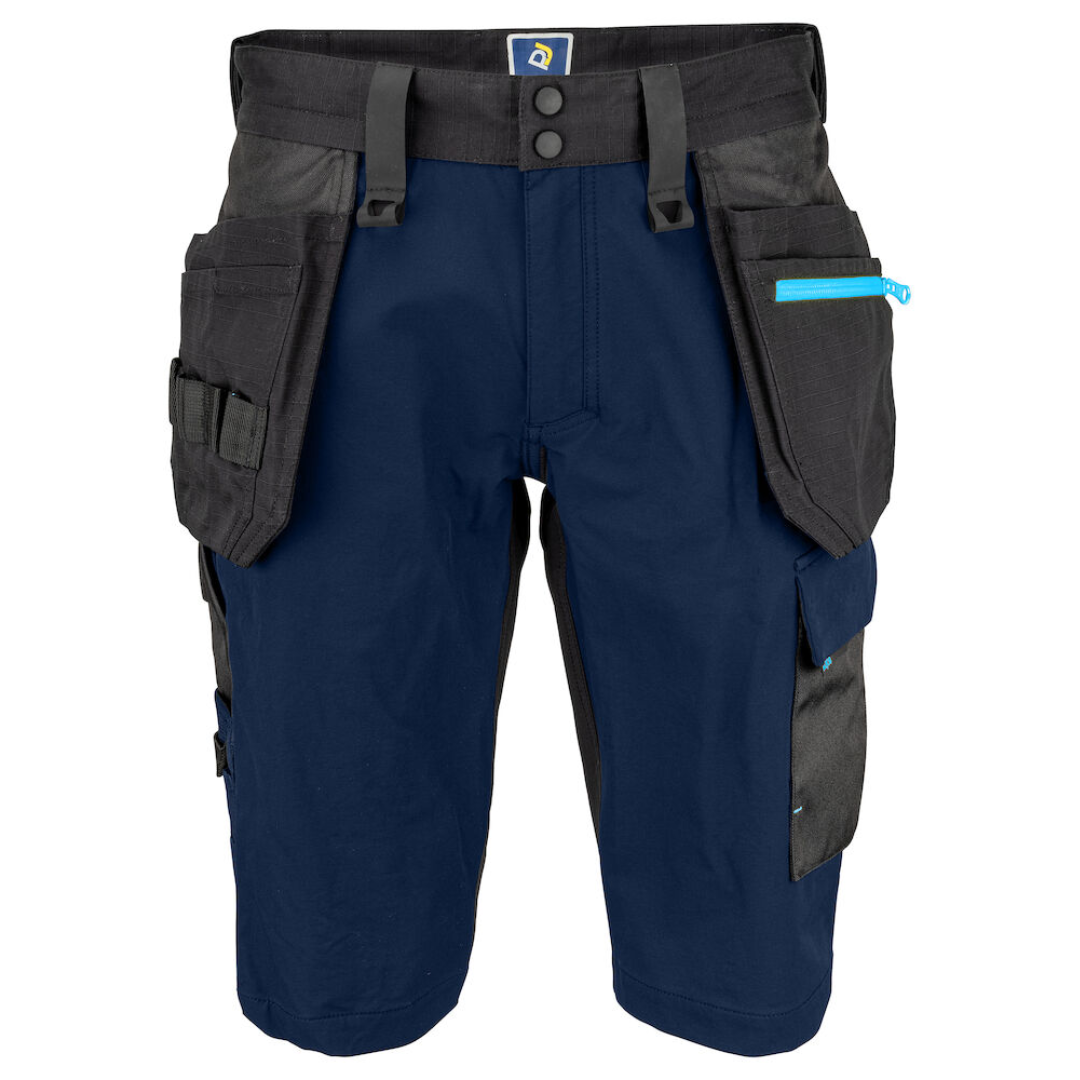 Projob Short with logo Short fully stretchy for more comfort and freedom of movement. Modern fit: narrow legs. The sides at the top are not stretchy to give the trousers stability. Ventilation at the waist through perforated waistband. Spacious leg pockets on both sides, telephone pocket with magnetic closure. Left pocket: leg pocket for tools and pens. Available color: White, Navy, Grey, Black Material 1: 65% polyester, 35% cotton 240gr Material 2: 100% polyester 210gr Material 3: 91.5% nylon, 8.5% spandex 240gr Material 4: 100% polyamide 230gr Reinforcements: 89% Cordura®, 11% spandex Magnus Business Gifts is your partner for merchandising, gadgets or unique business gifts since 1967. Certified with Ecovadis gold!