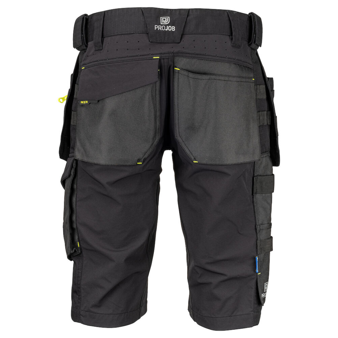 Projob Short with logo Short fully stretchy for more comfort and freedom of movement. Modern fit: narrow legs. The sides at the top are not stretchy to give the trousers stability. Ventilation at the waist through perforated waistband. Spacious leg pockets on both sides, telephone pocket with magnetic closure. Left pocket: leg pocket for tools and pens. Available color: White, Navy, Grey, Black Material 1: 65% polyester, 35% cotton 240gr Material 2: 100% polyester 210gr Material 3: 91.5% nylon, 8.5% spandex 240gr Material 4: 100% polyamide 230gr Reinforcements: 89% Cordura®, 11% spandex Magnus Business Gifts is your partner for merchandising, gadgets or unique business gifts since 1967. Certified with Ecovadis gold!