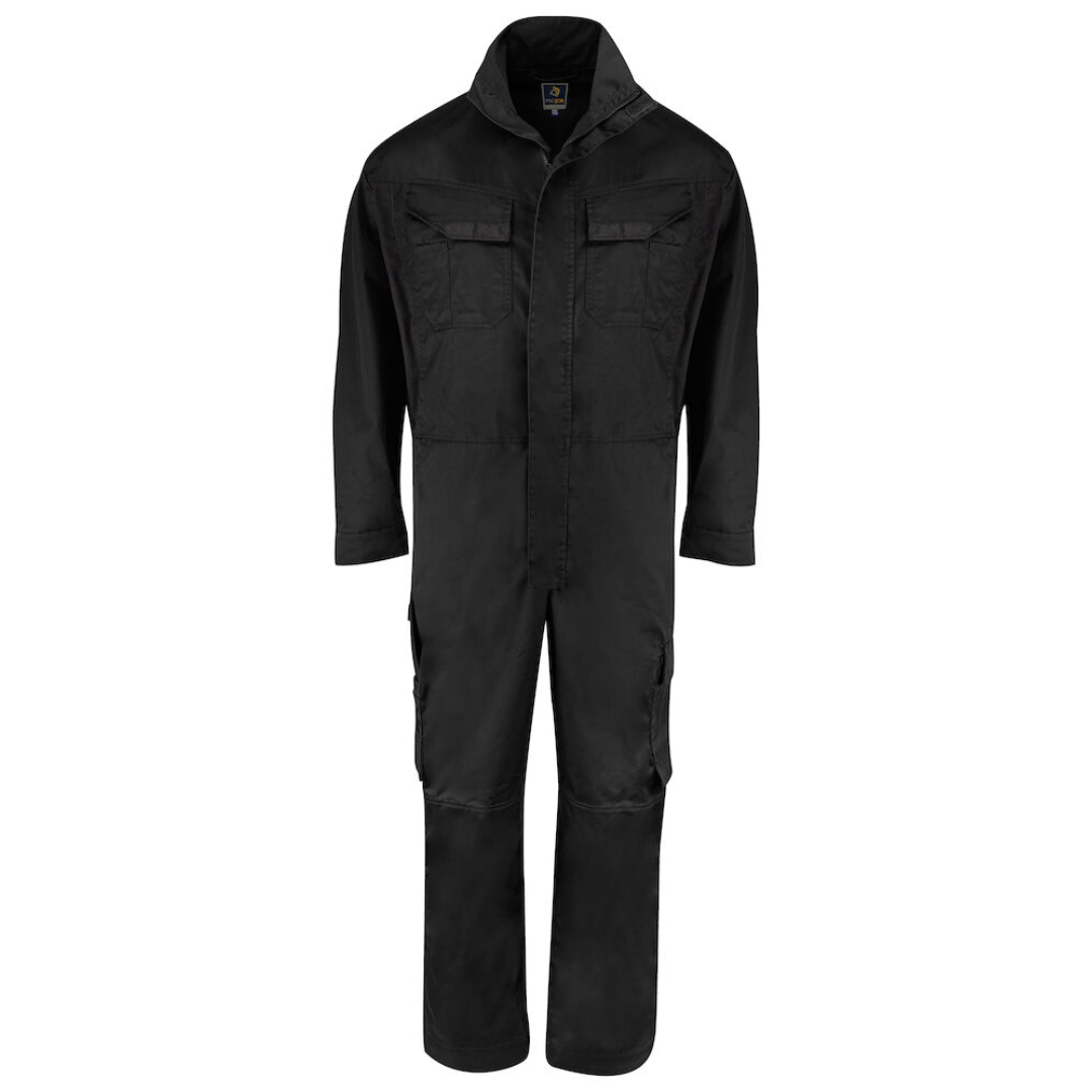 Projob Overall with logo Overall with 2-way zip with flap covered. Chest pockets with velcro closures on both sides, left one with loop for badge holder. Two deep side pockets. Opening on both sides for access to the pockets of the underwear. Two leg pockets with pen pocket, ruler pocket, telephone pocket. Back pockets with flap and velcro closure. Adjustable waist with a drawstring. Available color: Navy/ Black Material: 65% polyester, 35% cotton 245 g/m² Magnus Business Gifts is your partner for merchandising, gadgets or unique business gifts since 1967. Certified with Ecovadis gold!
