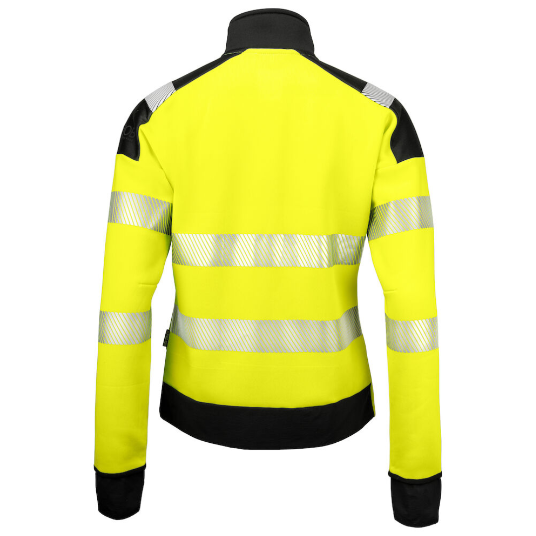 Projob Ladies Sweater with logo ISO 20471 Class 3/2 Sweater in an attractive and technical material. Full, strong zipper up to the collar. Contrast color over the shoulders and at the lower back. Tight fit for maximum freedom of movement. Softshell stretch fabric on the shoulders for increased comfort. Spacious pockets with zipper, spacious inner pockets in mesh. Available color: Yellow/ Black, Yellow/ Navy Material: 100% polyester 280 g/m² Magnus Business Gifts is your partner for merchandising, gadgets or unique business gifts since 1967. Certified with Ecovadis gold!