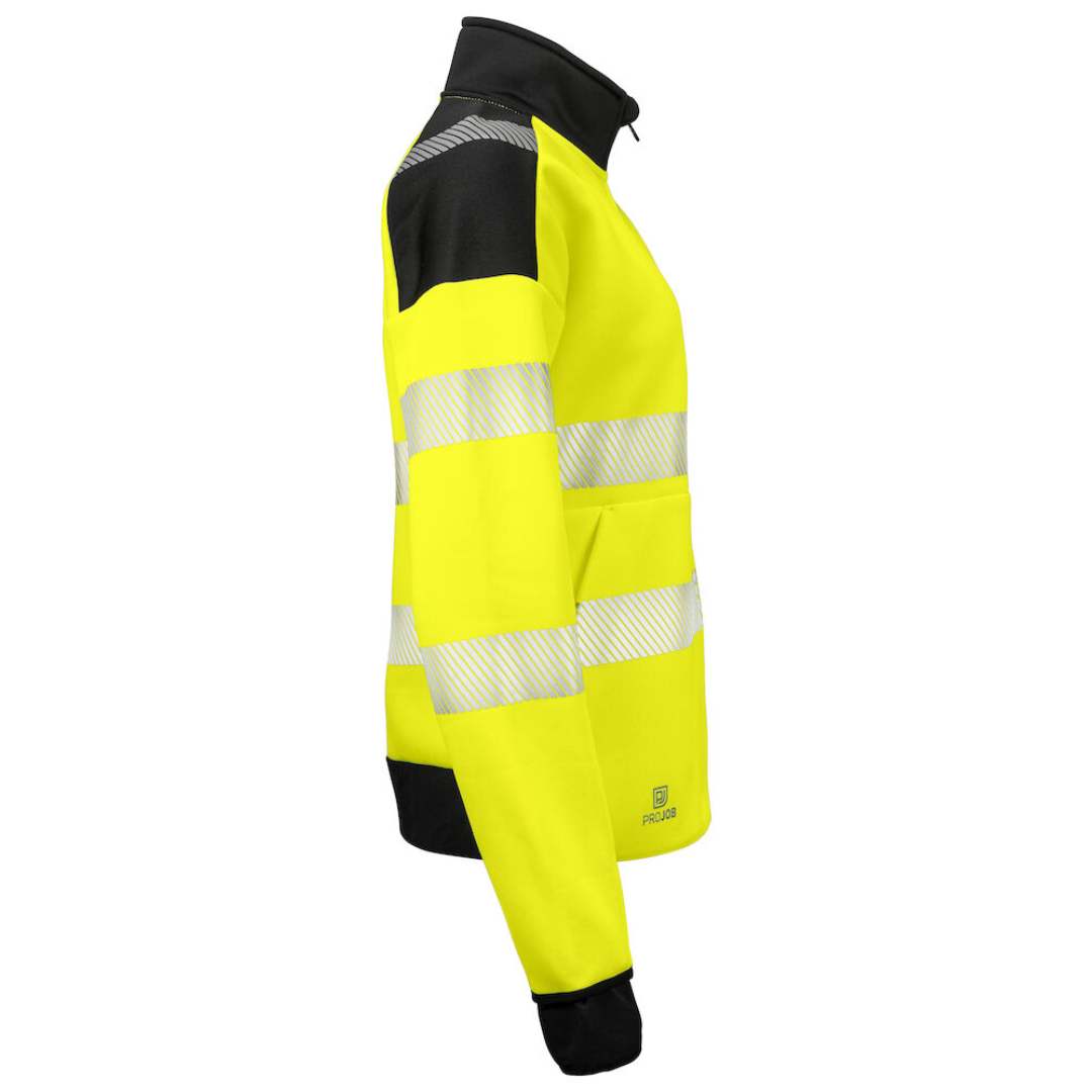 Projob Ladies Sweater with logo ISO 20471 Class 3/2 Sweater in an attractive and technical material. Full, strong zipper up to the collar. Contrast color over the shoulders and at the lower back. Tight fit for maximum freedom of movement. Softshell stretch fabric on the shoulders for increased comfort. Spacious pockets with zipper, spacious inner pockets in mesh. Available color: Yellow/ Black, Yellow/ Navy Material: 100% polyester 280 g/m² Magnus Business Gifts is your partner for merchandising, gadgets or unique business gifts since 1967. Certified with Ecovadis gold!