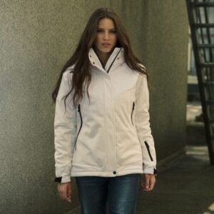 Skeleton jacket with logo Lady Padded soft shell with detachable hood, pre-curved sleeves, drawstring at bottom hem. With Velcro adjustment at bottom sleeves. Front pockets and chest pocket with zippers, 2 inner pockets with zippers and one mesh pocket. Material: 100% polyester with TPU membrane Lining: 100% polyester fleece // shell: 280 g/m² Padding: 100% polyester, 80 g/m² in body, 60 g/m² in hood and sleeves Available in every PMS Colour. Magnus Business Gifts is your partner for merchandising, gadgets or unique business gifts since 1967. Certified with Ecovadis gold!