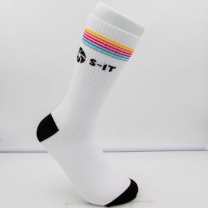 Tennis Sport Socks Custom Made Elevate your performance and comfort with a perfect blend of functionality and fashion, tailored to meet the unique demands of the sports enthusiast. Our custom made sport socks are more than just accessories; they are a statement of quality and precision. Manufactured in state-of-the-art facilities within the European Union, these socks boast superior craftsmanship that guarantees durability and long-lasting wear, match after match. + Certification: OEKO-TEX + Production Time: approx. 4 weeks + Sock Length: Crew (approx. 18 cm) + Sock Color: 1C to 10 C Knit + Design: individual | All Over + Sizes: S (35-39), M/L (40-45), XL (46-49) | min. 100 pairs per size + Material: 93% cotton, 4% polypropylene, 3% spandex + incl. Packaging: 4C printed Cardboard Hanger REQUEST A FREE QUOTE The easiest way to kick off your design process is to request a quote. In your request, you can share your idea, your deadline, and send us images of your character. Magnus Business Gifts is your partner for merchandising, gadgets or unique business gifts since 1967. Certified with Ecovadis gold!