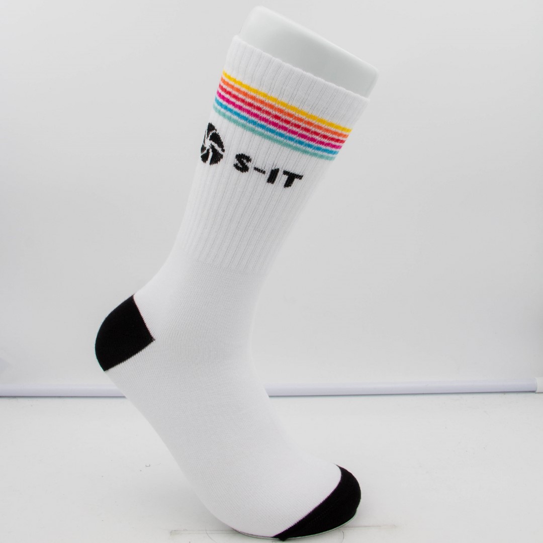 Tennis Sport Socks Custom Made Elevate your performance and comfort with a perfect blend of functionality and fashion, tailored to meet the unique demands of the sports enthusiast. Our custom made sport socks are more than just accessories; they are a statement of quality and precision. Manufactured in state-of-the-art facilities within the European Union, these socks boast superior craftsmanship that guarantees durability and long-lasting wear, match after match. + Certification: OEKO-TEX + Production Time: approx. 4 weeks + Sock Length: Crew (approx. 18 cm) + Sock Color: 1C to 10 C Knit + Design: individual | All Over + Sizes: S (35-39), M/L (40-45), XL (46-49) | min. 100 pairs per size + Material: 93% cotton, 4% polypropylene, 3% spandex + incl. Packaging: 4C printed Cardboard Hanger REQUEST A FREE QUOTE The easiest way to kick off your design process is to request a quote. In your request, you can share your idea, your deadline, and send us images of your character. Magnus Business Gifts is your partner for merchandising, gadgets or unique business gifts since 1967. Certified with Ecovadis gold!
