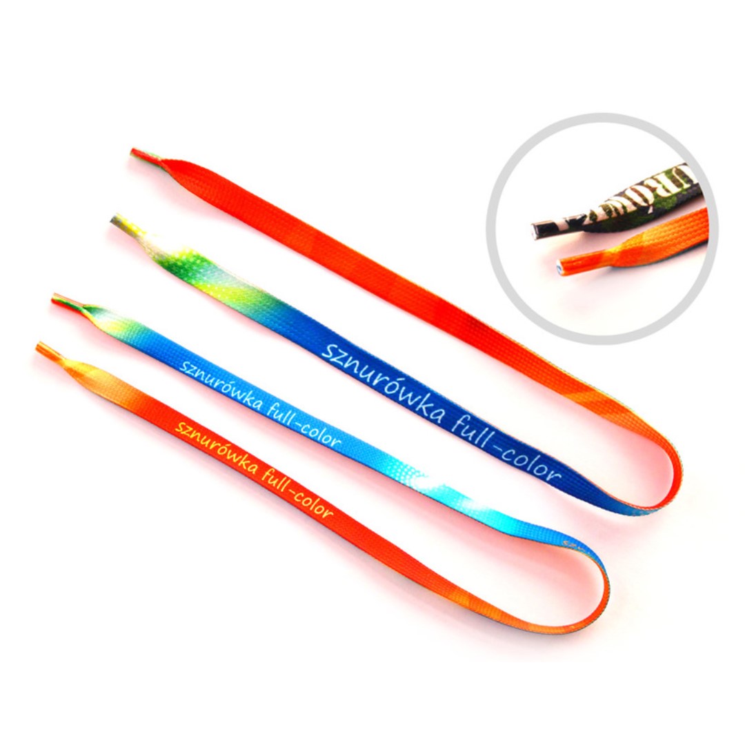 Shoe Laces with logo Step into style with our vibrant Colorful Shoe Laces, now customizable with your logo! These eye-catching accessories are the perfect way to add a pop of personality to your footwear while showcasing your brand with every step. Made from high-quality materials and available in a rainbow of hues, our shoe laces are designed to stand out and make a statement. Whether you're lacing up sneakers, boots, or dress shoes, these colorful laces are sure to turn heads and draw attention to your brand. Suggested shoelace length in regards to eyelets: 5 eyelets – 75cm 6 eyelets – 90cm 7 eyelets – 120cm Available Width: 9mm - 12mm - 16mm Additional costs: PLASTIC ENDINGS (9 or 11mm) 2pcs Production time is about 4 weeks. Magnus Business Gifts is your partner for merchandising, gadgets or unique business gifts since 1967. Certified with Ecovadis gold!