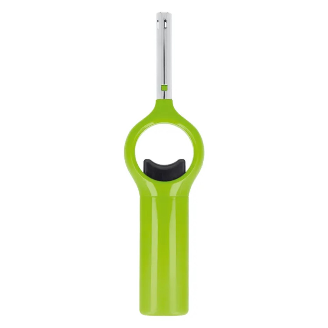 Summer lighter with logo This utility lighter comes in bright colours and it will light up every party. This lighter will mainly be used to light up the barbecue or when lighting candles. The lighter is ideal to avoid burning your hands when lighting up a candle. Refillable - Childsafe - ABS & AS material. Dimensions: H18mm - L172mm - W46mm. Magnus Business Gifts is your partner for merchandising, gadgets or unique business gifts since 1967. Certified with Ecovadis gold!