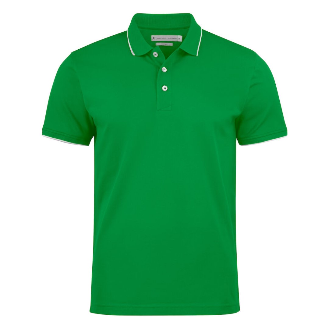 Golf Polo with logo Greenville Men Introducing our stylish and comfortable men's polo shirt, designed to enhance your performance on the golf course while keeping you looking and feeling your best. Crafted from high-quality materials and featuring thoughtful design details, this golf polo with logo is the perfect addition to any golfer's wardrobe. Our polo shirt is tailored for both style and comfort, with a classic white stripe at the collar and sleeves adding a touch of sophistication to the design. Made from a comfortable stretch material in Lacoste knit, it offers freedom of movement and flexibility, allowing you to swing with ease and confidence. The enzyme-washed finish gives the polo shirt a soft and luxurious feel, while the short placket and absence of buttons add a modern and streamlined look. The grey stripe on white polo shirts adds a subtle contrast, creating a timeless and elegant aesthetic that is sure to turn heads on the course. Magnus Business Gifts is your partner for merchandising, gadgets or unique business gifts since 1967. Certified with Ecovadis gold!