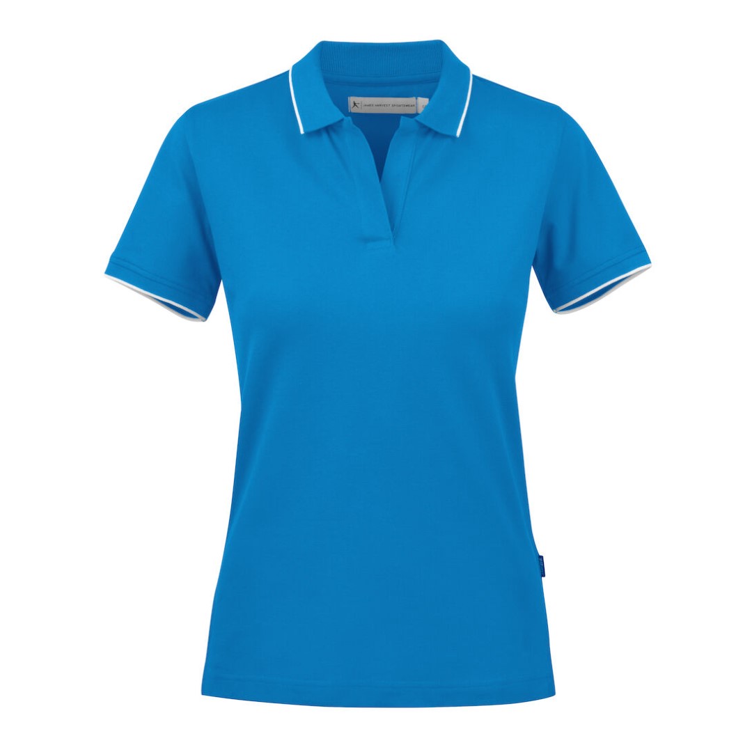 Golf Polo with logo Greenville Ladies Introducing our stylish and comfortable women's polo shirt, designed to enhance your performance on the golf course while keeping you looking and feeling your best. Crafted from high-quality materials and featuring thoughtful design details, this polo shirt is the perfect addition to any golfer's wardrobe. Our polo shirt is tailored for both style and comfort, with a classic white stripe at the collar and sleeves adding a touch of sophistication to the design. Made from a comfortable stretch material in Lacoste knit, it offers freedom of movement and flexibility, allowing you to swing with ease and confidence. The enzyme-washed finish gives the polo shirt a soft and luxurious feel, while the short placket and absence of buttons add a modern and streamlined look. The grey stripe on white polo shirts adds a subtle contrast, creating a timeless and elegant aesthetic that is sure to turn heads on the course. Magnus Business Gifts is your partner for merchandising, gadgets or unique business gifts since 1967. Certified with Ecovadis gold!