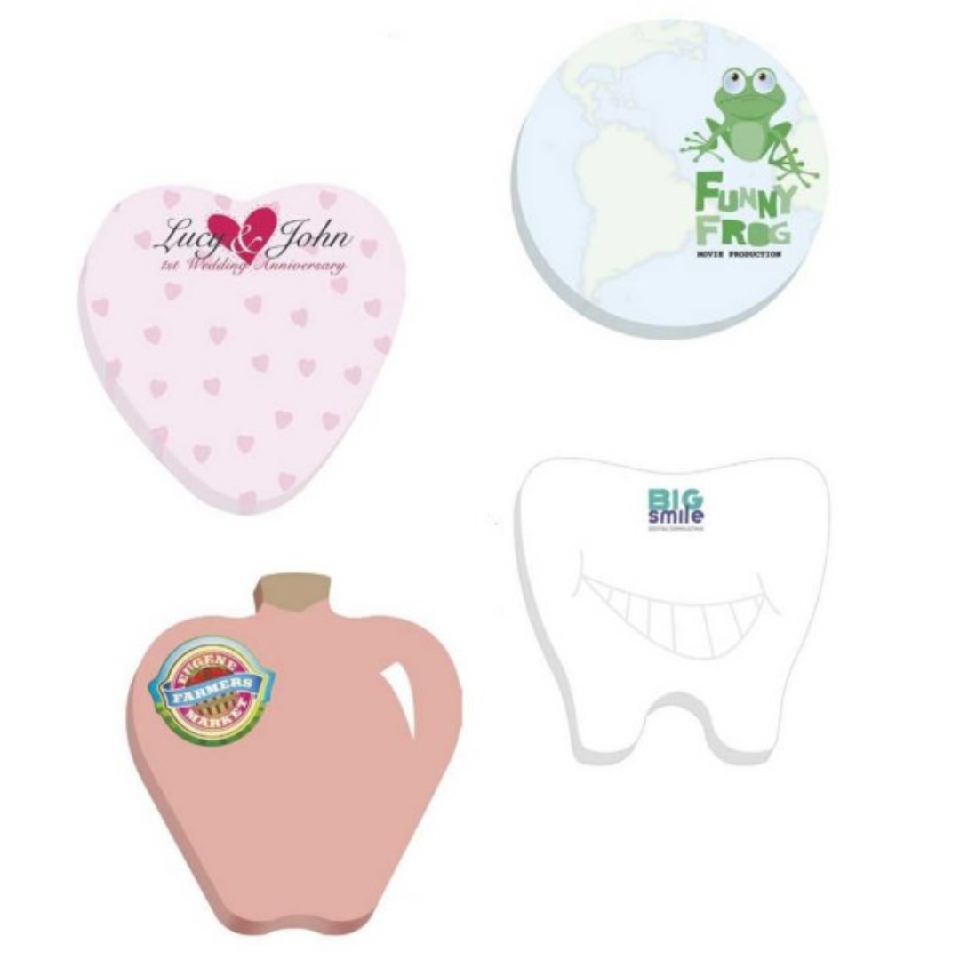 Shaped sticky notes Unleash your creativity with our custom-made sticky notes, available in any shape you desire. Whether you want your notes to resemble your logo, a favorite object, or something entirely unique, we can bring your vision to life. Gone are the days of boring square or rectangular sticky notes. Make a statement with every memo, reminder, or doodle. From hearts and stars to animals and beyond, the possibilities are endless. Each custom-shaped sticky note is made with high-quality materials, ensuring durability and reliability. The adhesive backing allows you to stick them to any surface, whether it's your desk, laptop, or refrigerator, so you never miss an important message. REQUEST A FREE QUOTE The easiest way to kick off your design process is to request a quote. In your request, you can share your idea, your deadline, and send us images of your character. MOQ required. Magnus Business Gifts is your partner for merchandising, gadgets or unique business gifts since 1967. Certified with Ecovadis gold!