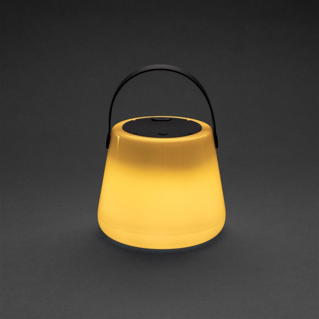 Solar Glow USB lamp with logo LED solar table light made with RCS certified recycled ABS. Total recycled content: 71% based on total item weight. RCS certification ensures a completely certified supply chain of the recycled materials. The torch uses a re-chargeable A-grade 1200 mah lithium battery so no need to replace the batteries. Simply re-charge via your USB socket and the integrated type C port. Including 80cm charging cable. Charging time by cable: 3 hours. 10 hours in bright sunlight will provide up to 3-4 hours of working time. Working time when fully charged: 20 hours. IPX 4 waterproof. Magnus Business Gifts is your partner for merchandising, gadgets or unique business gifts since 1967. Certified with Ecovadis gold!
